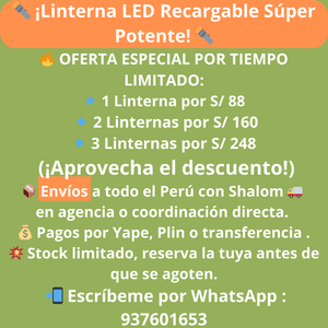 🔦 Linterna Led Potente Teléscopico