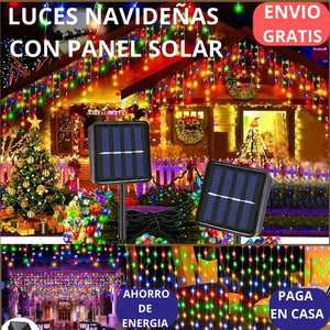 LUCES NAVIDEÑAS MULTICOLOR CON PANEL SOLAR     10 M ETROS